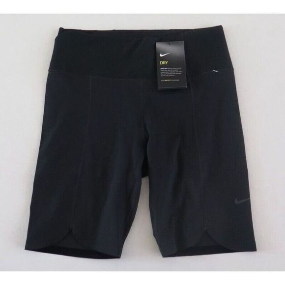Nike DA0837 010 Women's M Black High Waist One Luxe Tight Fit Shorts $65 - Picture 1 of 6
